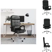 vidaXL Bürostuhl mit Massagefunktion Schwarz Kunstleder - Bürostühle