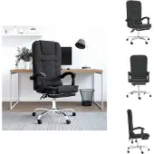vidaXL Bürostuhl mit Massagefunktion Schwarz Kunstleder - Bürostühle