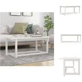 vidaXL Couchtisch Weiß 110x55x45 cm Massivholz Kiefer - Couchtische