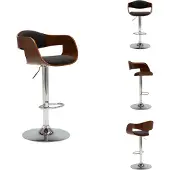 vidaXL Barhocker Grau Bugholz und Stoff - Barhocker