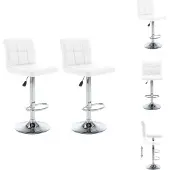 vidaXL Barhocker 2 Stk. Weiß Kunstleder - Barhocker