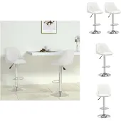vidaXL Barhocker 2 Stk. Weiß Kunstleder - Barhocker