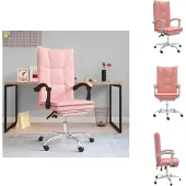 vidaXL Bürostuhl mit Liegefunktion Rosa Kunstleder - Bürostühle