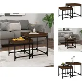 vidaXL Beistelltische 2 Stk. Braun Eichen-Optik Holzwerkstoff - Couchtische