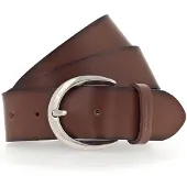 Tamaris Ledergürtel "Charlotte Silver", Damen, Gr. 80, braun, Leder, unifarben, Gürtel Ledergürtel, mit halbrunder Dornschließe in poliertem Silber, 4 cm breit