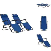 vidaXL Klappbare Sonnenliegen 2 Stk. mit Fußablage Blau - Sonnenliegen