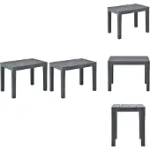 vidaXL Gartenbänke 2 Stk. Anthrazit Kunststoff - Gartenbänke