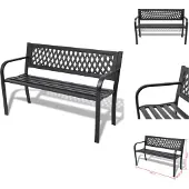 vidaXL Gartenbank 118 cm Stahl Schwarz - Gartenbänke