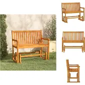 vidaXL Garten-Schaukelbank 110 cm Massivholz Akazie - Gartenbänke