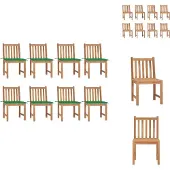 vidaXL Gartenstühle 8 Stk. mit Kissen Massivholz Teak - Gartenstühle