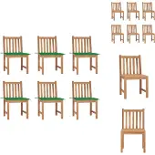 vidaXL Gartenstühle 6 Stk. mit Kissen Massivholz Teak - Gartenstühle