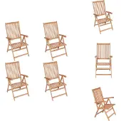 vidaXL Verstellbare Gartenstühle 4 Stk. Massivholz Teak - Gartenstühle