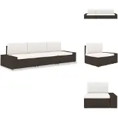 vidaXL Modulares 3-Sitzer-Sofa Poly Rattan Braun - Gartensofaelemente