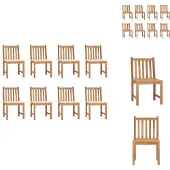 vidaXL Gartenstühle 8 Stk. mit Kissen Massivholz Teak - Gartenstühle