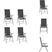 vidaXL Gartenstühle Klappbar 4 Stk. Textilene Schwarz - Gartenstühle