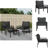 vidaXL Gartenstuhl mit Grauen Kissen 68x76x79 cm Stahl
