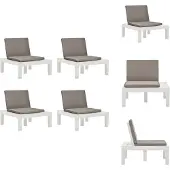 vidaXL Gartenstühle mit Auflagen 4 Stk. Kunststoff Weiß - Gartenstühle