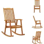 vidaXL Schaukelstuhl Massivholz Akazie - Gartenstühle