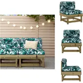 vidaXL Mittelsofa mit Kissen Kiefernholz Imprägniert - Gartensofaelemente