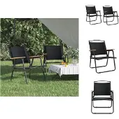 vidaXL Campingstühle 2 Stk. Schwarz 54x55x78 cm Oxford-Gewebe - Gartenstühle