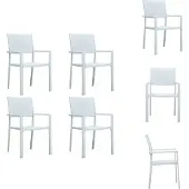 vidaXL Gartenstühle 4 Stk. Weiß Kunststoff Rattan-Optik - Gartenstühle