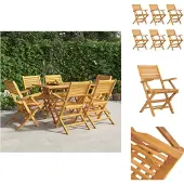 vidaXL Gartenstühle 6 Stk. Klappbar 55x62x90 cm Massivholz Teak - Gartenstühle