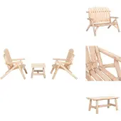 vidaXL 3-tlg. Garten-Lounge-Set Massivholz Fichte - Gartenmöbel-Sets