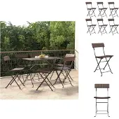 vidaXL Bistrostühle 6 Stk. Klappbar Braun Poly Rattan und Stahl - Gartenstühle