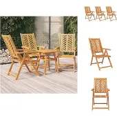 vidaXL Gartenstühle Verstellbar 3 Stk. Massivholz Akazie - Gartenstühle