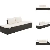 vidaXL Gartenbett Schwarz 195×60 cm Poly Rattan - Gartenbetten