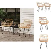 vidaXL Gartenstühle 2 Stk. mit Armlehnen 56x64x80 cm PE-Rattan - Gartenstühle