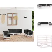vidaXL 7-tlg. Garten-Lounge-Set mit Kissen Kiefer Massivholz - Gartenmöbel-Sets