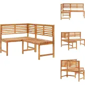 vidaXL Garten-Eckbank 140 cm Massivholz Akazie - Gartenbänke