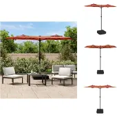 vidaXL Doppel-Sonnenschirm Terrakottarot 316x145 cm