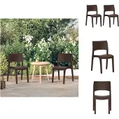 vidaXL Gartenstühle 2 Stk. Mokka Polypropylen - Gartenstühle