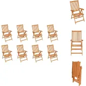 vidaXL Garten-Liegestühle 8 Stk. Massivholz Teak - Gartenstühle