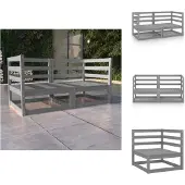 vidaXL Gartensofa 2-Sitzer Grau Massivholz Kiefer - Gartensofas
