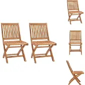 vidaXL Klappbare Gartenstühle 2 Stk. Massivholz Teak - Gartenstühle