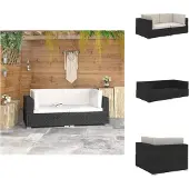 vidaXL Ecksofas 2 Stk. mit Auflagen Poly Rattan Schwarz - Gartensofaelemente