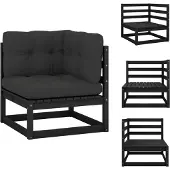 vidaXL Garten-Ecksofa mit Kissen Massivholz Kiefer - Gartensofaelemente