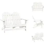vidaXL 2-Sitzer Adirondack-Gartenbank Massivholz Tanne Weiß - Gartenstühle
