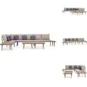 vidaXL 7-tlg. Garten-Lounge-Set mit Kissen Massivholz Akazie Braun - Gartenmöbel-Sets