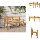 vidaXL Batavia-Sitzbank 150 cm Massivholz Teak - Gartenbänke