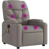 vidaXL Massagesessel Taupe Stoff