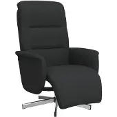 vidaXL Relaxsessel mit Fußteil Schwarz Stoff