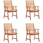 The Living Store Garten-Essstühle 4 Stk. mit Kissen Massivholz Akazie