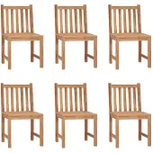The Living Store Gartenstühle 6 Stk. mit Kissen Massivholz Teak