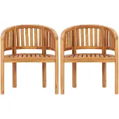 The Living Store Bananenstühle 2 Stk. Massivholz Teak