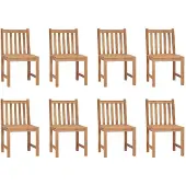 The Living Store Gartenstühle 8 Stk. mit Kissen Massivholz Teak