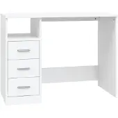 The Living Store Schreibtisch mit Schubladen Weiß 102x50x76 cm Holzwerkstoff